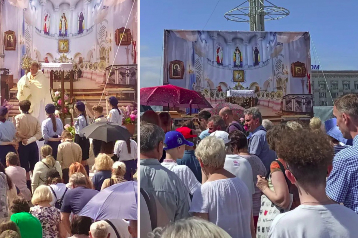 Креативно напомнили католики Минска о закрытом Красном костеле